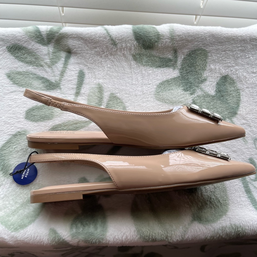 Elegant Beige Slingback Flats